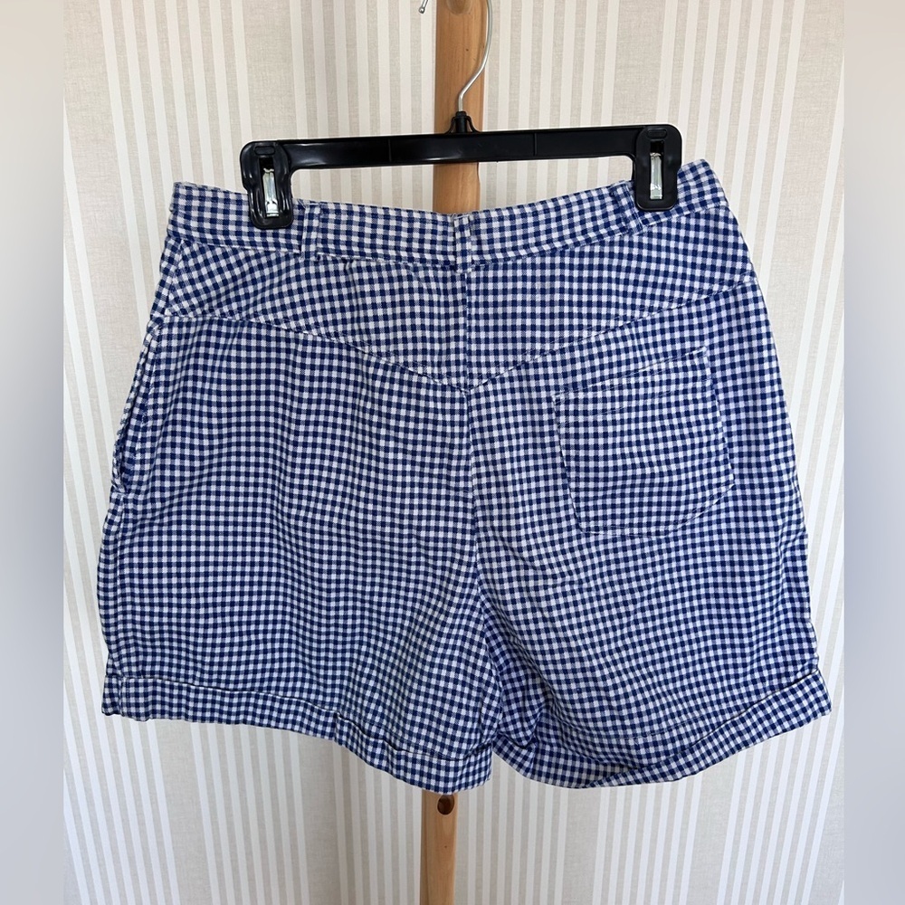 Vintage Pacer Blue and White Gingham Women's Shorts Size 16 High Waist - Picture 2 of 8